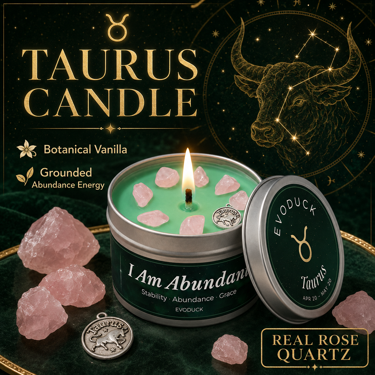 Home Fragrance Vanilla Scented Candle - aurus Zodiac Scented Candle, Botanical Vanilla,