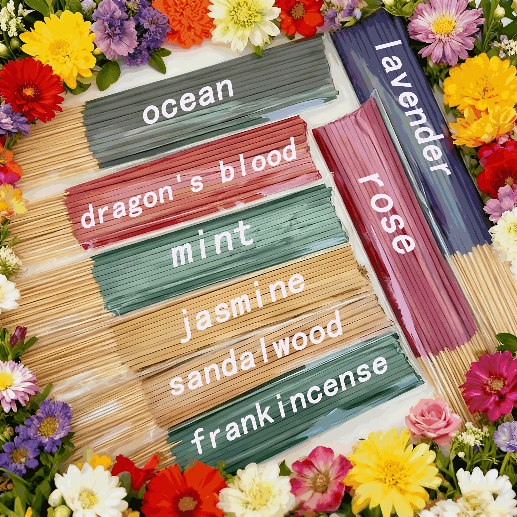 Home Fragrance Vanilla Scented Candle - 8 Sets of Incense Sticks -