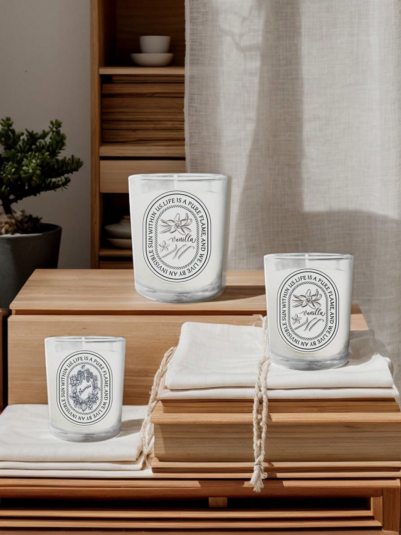 Home Fragrance Vanilla Scented Candle - Vanilla, Lavender, Rose Glass Jar Candles,