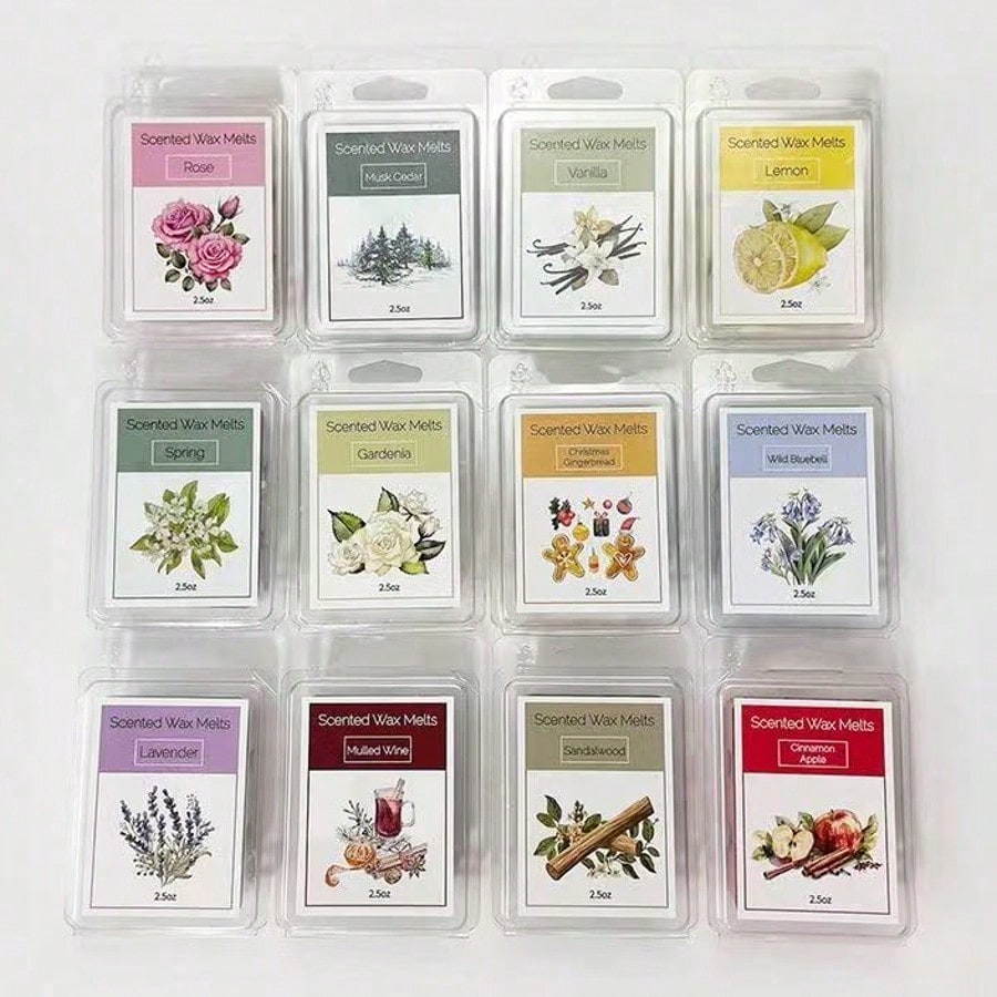 Home Fragrance Vanilla Scented Candle - Scented Wax Melts Set, 8 Assorted