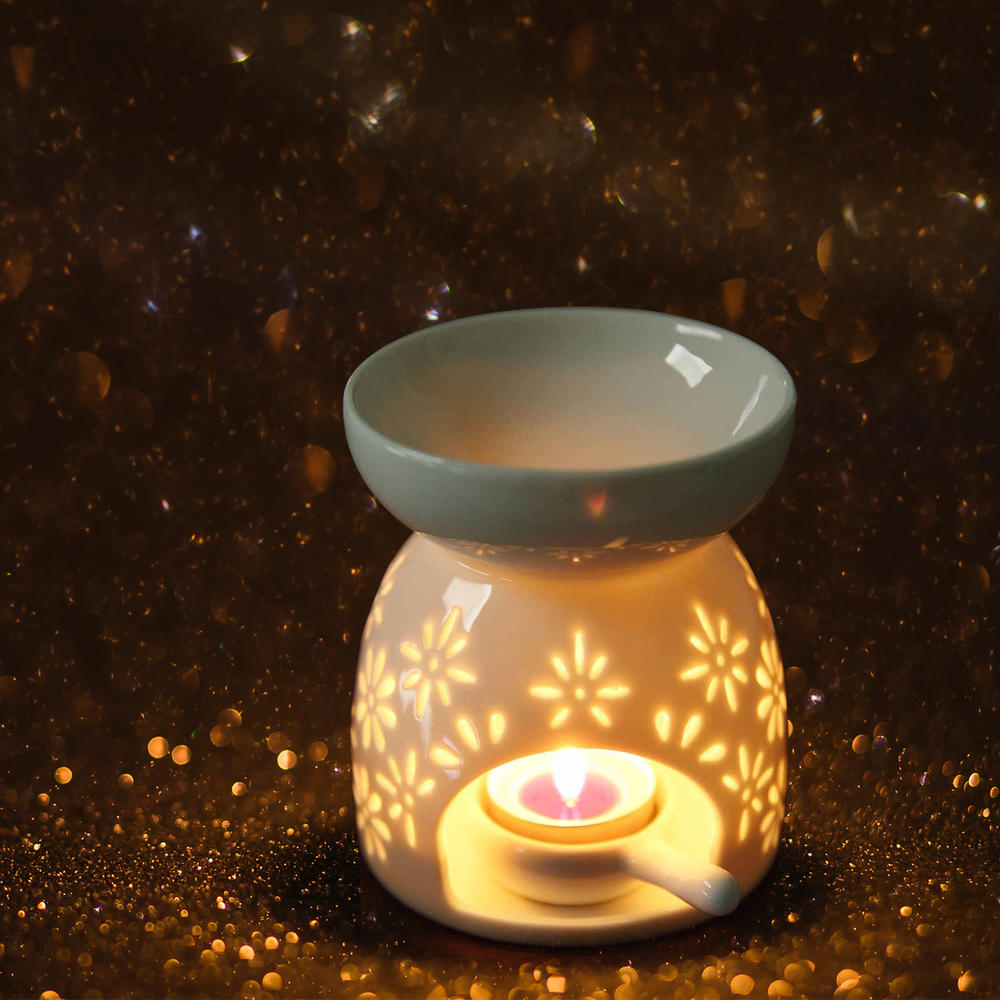 Home Fragrance Oil Burner - Ceramic Candle Holder Candle Tray Tower