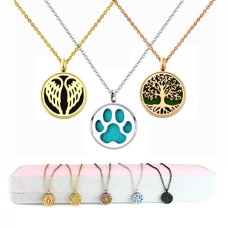 Diffuser Necklace Locket - 6pcs 12mm Diffuser Perfume Necklace Locket