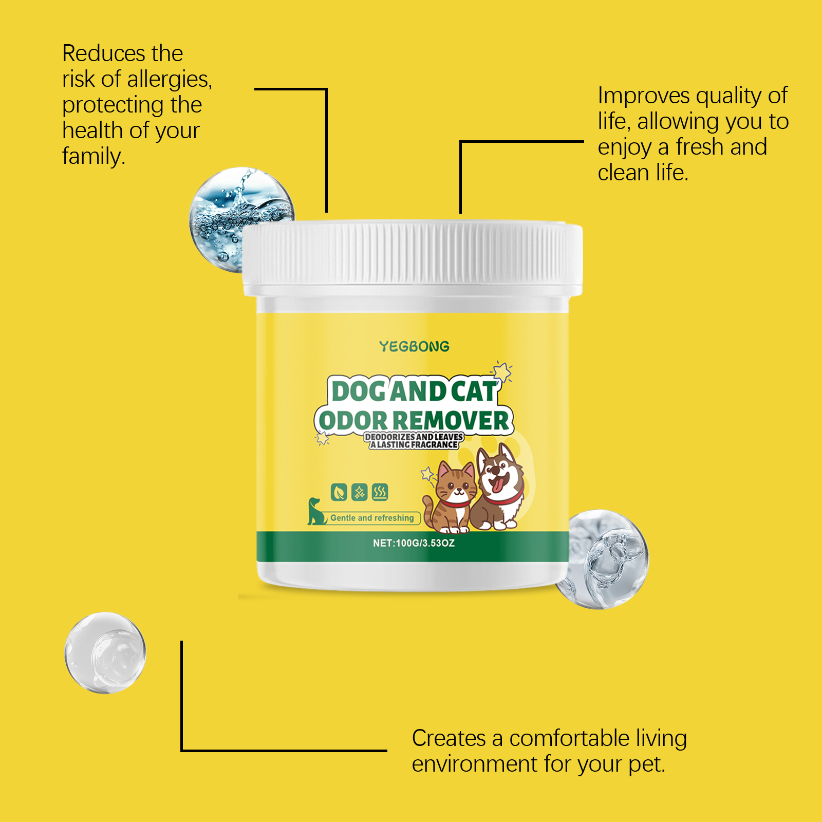 Yegbong Pet Odor Remover Gel H - Gel Air Freshener recensione e prezzo