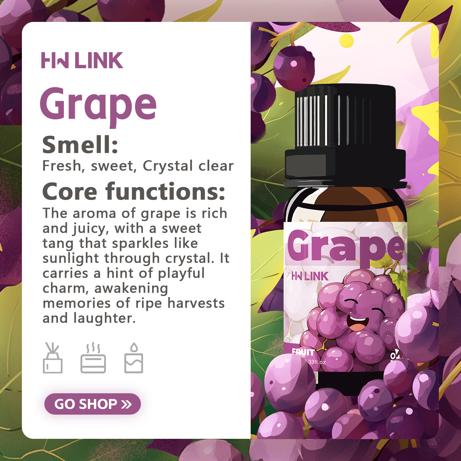 Grape Essential Oil 10ml Perfu - Home Fragrance Oils For Diffusers recensione e prezzo