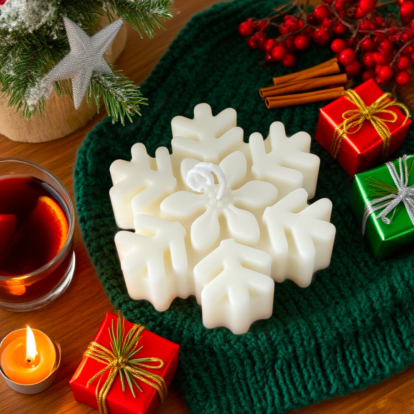 1Pc Christmas Snowflake Scente - Home Fragrance Vanilla Scented Candle recensione e prezzo